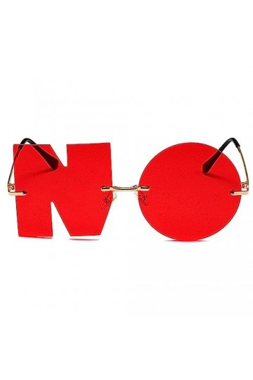 Povanjer soleil lettre NO,soleil drôles irrégulières | 2023 Lettre Aucune nouveauté Lunettes Conception sans monture Anti-UV 