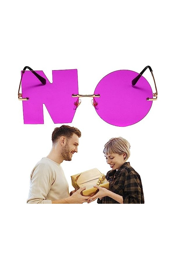 Povanjer soleil lettre NO,soleil drôles irrégulières | 2023 Lettre Aucune nouveauté Lunettes Conception sans monture Anti-UV 