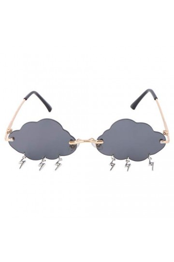 ifundom Lunettes de soleil sans monture - Monture irrégulière - Lunettes de soleil nuage pour femme - Lunettes ondulées sans 