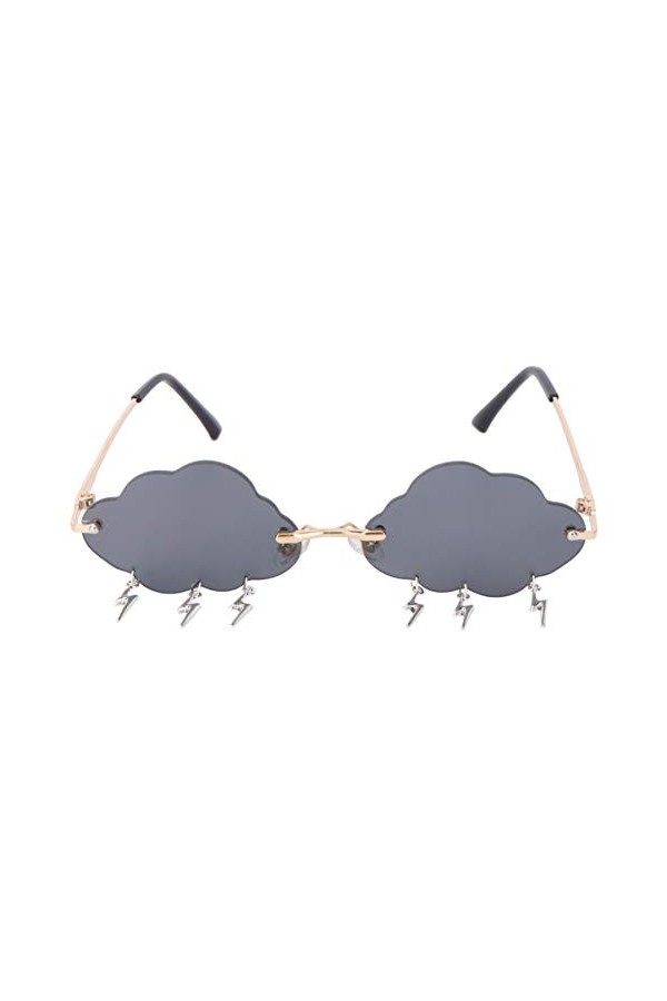 ifundom Lunettes de soleil sans monture - Monture irrégulière - Lunettes de soleil nuage pour femme - Lunettes ondulées sans 