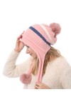 TENDYCOCO Bonnet en Tricot avec Chapeau péruvien Pom Pom Bonnet Oreille Hiver Chapeaux pour Femmes
