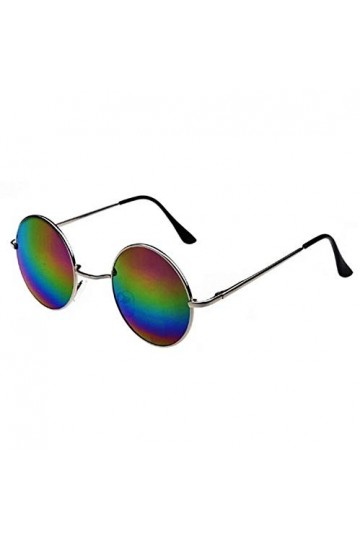 KIRALOVE Lunettes de soleil jhon lennon - hippie - rondes - homme - femme - unisexe - polarisées uv400 - monture argentée - v