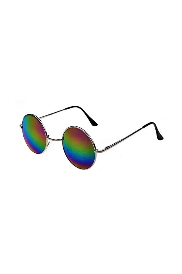 KIRALOVE Lunettes de soleil jhon lennon - hippie - rondes - homme - femme - unisexe - polarisées uv400 - monture argentée - v