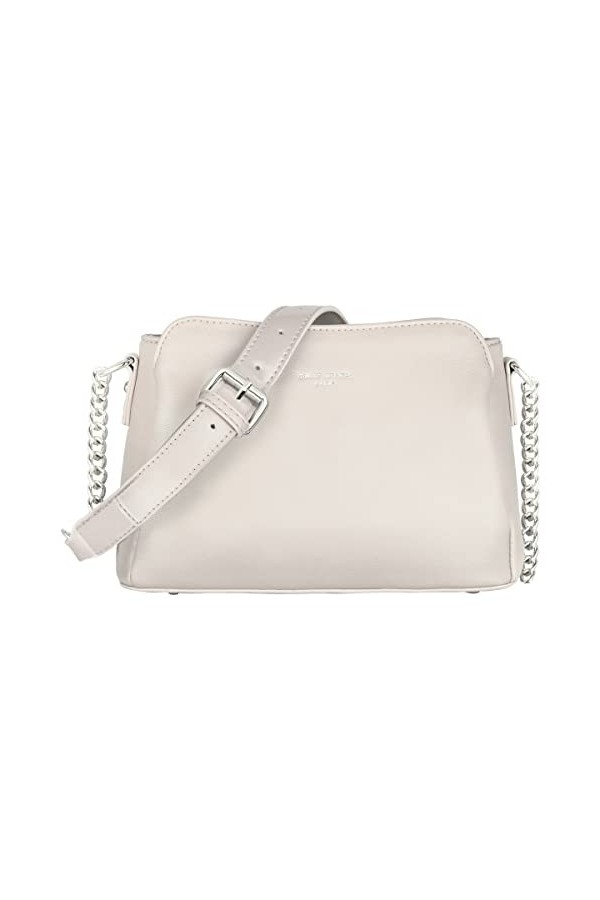 David Jones - Petit Sac Bandoulière Femme - Sac à Main Chaîne Porté Epaule - 3 Poches Besace Sacoche Messenger Téléphone Cuir