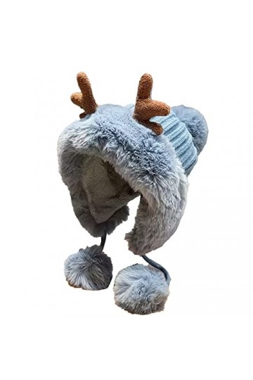 YCYUYK Bonnet dhiver pour femme - Écharpe péruvienne - Cache-oreilles de ski - Double couche - Doublé en polaire - Pompons, 