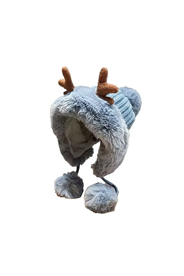 YCYUYK Bonnet dhiver pour femme - Écharpe péruvienne - Cache-oreilles de ski - Double couche - Doublé en polaire - Pompons,