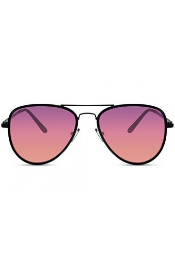 Cheapass Lunettes de soleil Larges Femmes Hommes Recyclés Violettes-Oranges Lentille de Festival