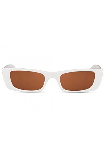 Cheapass Lunettes de Soleil Grosse Monture Marron Tortue Rétro Rectangulaire Élégante avec Verres Marron pour Femmes Protecti