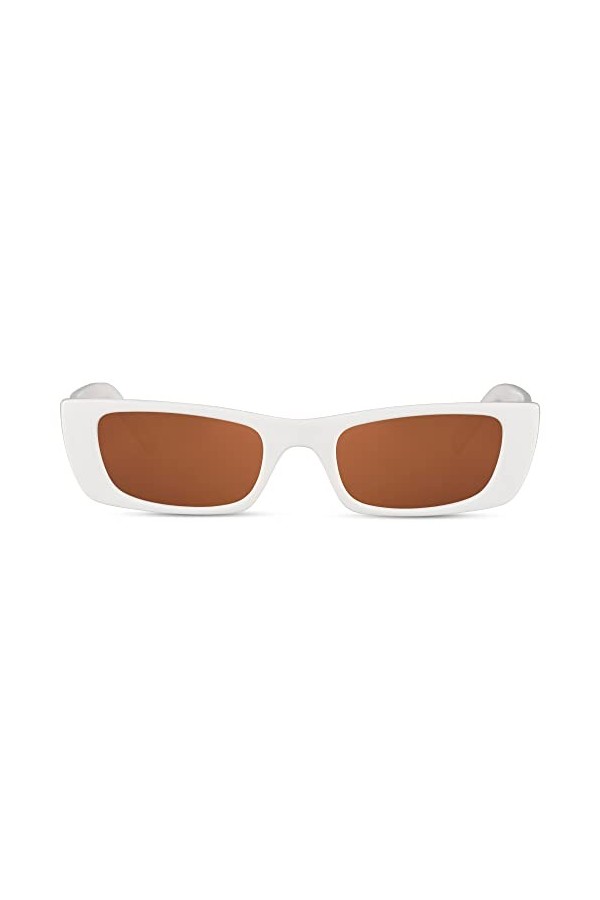 Cheapass Lunettes de Soleil Grosse Monture Marron Tortue Rétro Rectangulaire Élégante avec Verres Marron pour Femmes Protecti