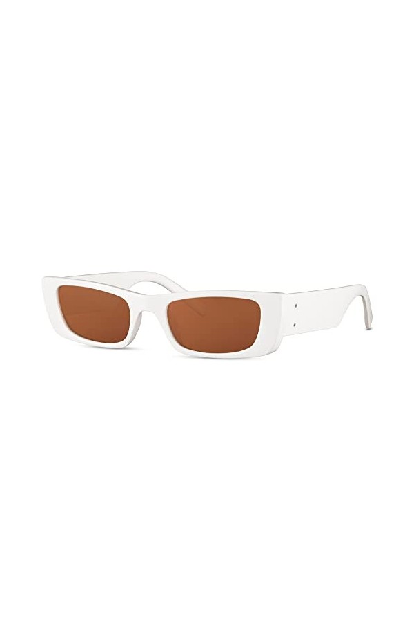 Cheapass Lunettes de Soleil Grosse Monture Marron Tortue Rétro Rectangulaire Élégante avec Verres Marron pour Femmes Protecti