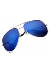 4sold Lunettes de Soleil Hommes Unisexe Silver Blue 
