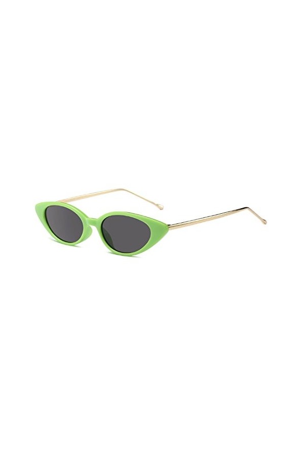 Inlefen Rétro petit modèle vintage ovale de mod de lunettes de soleil doeil de chat ovale pour des femmes