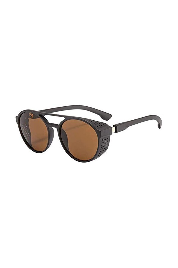 RUICHUANGS Lunettes de soleil Polarisées, Ronde Rétro Métal Cadre Steampunk pour Homme et Femme Unisexe avec protection UV400