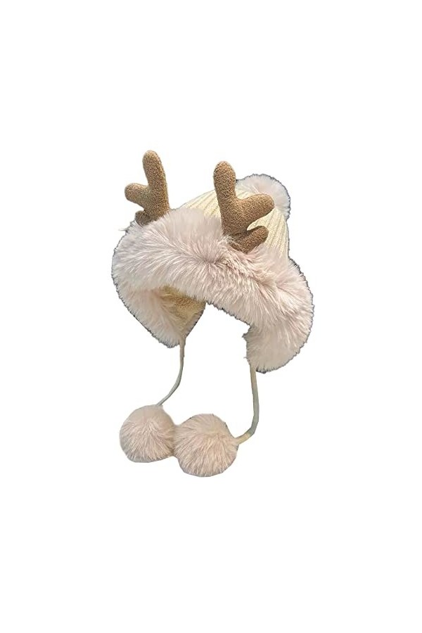 YCYUYK Bonnet dhiver pour femme - Écharpe péruvienne - Cache-oreilles de ski - Double couche - Doublé en polaire - Pompons, 