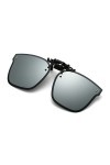 YAMEIZE Lunettes de Soleil à Clipser Rectangulaires Polarisées Mode pour Femmes Hommes Flip-up Protection UV 400 Lunettes Ant