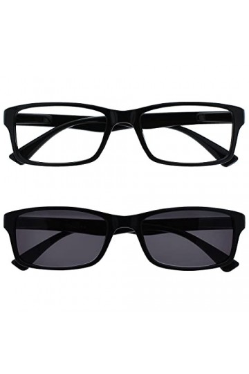 The Reading Glasses Lunettes de Lecture Noir avec UV400 Lecteur Soleil Valeur Double Set designer Style Hommes/Femmes RS92-1 