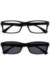 The Reading Glasses Lunettes de Lecture Noir avec UV400 Lecteur Soleil Valeur Double Set designer Style Hommes/Femmes RS92-1 