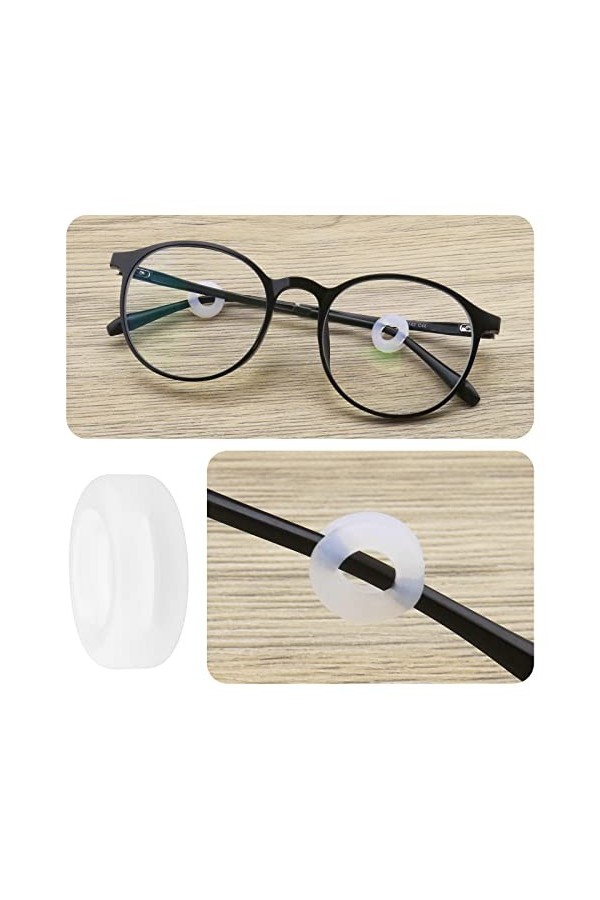 OTOTEC Retenue de Manchon de Lunettes en Silicone Rond Confort Support Anti-dérapant pour Pinces à Oreilles pour Lunettes de 