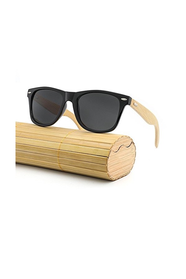 Lunettes de soleil en bois pour hommes et femmes rétro vintage CAa287