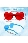 Lot de 8 lunettes de soleil en forme de cœur - Lunettes de fête rétro - Lunettes de fête colorées sans bordure - Lunettes de