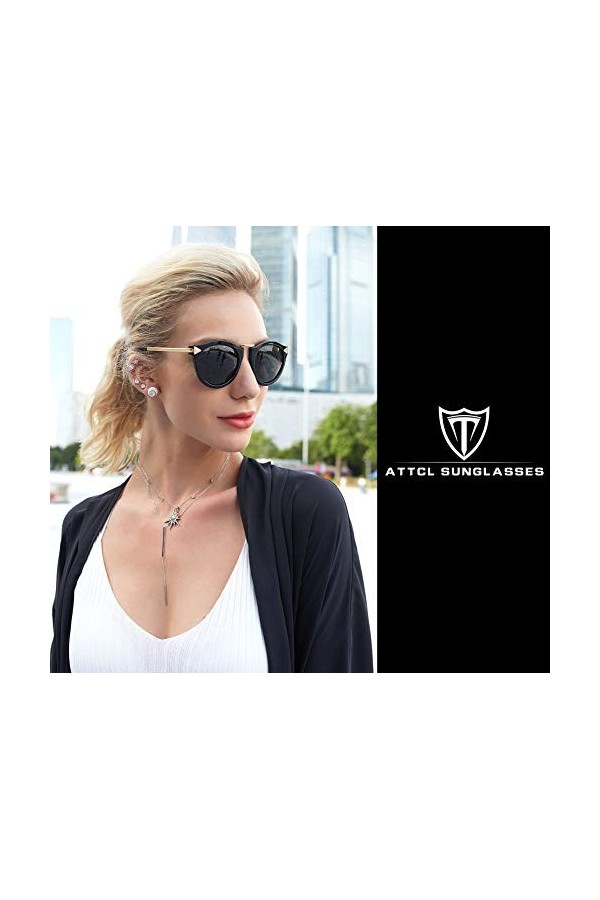 ATTCL Fashion Polarisées Lunettes de soleil femmes 11189 Black
