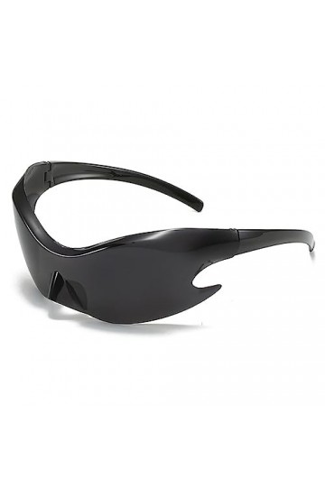 Cicano Lunettes de soleil de sport surdimensionnées sans monture pour homme et femme, noir/gris