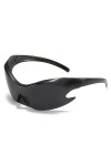 Cicano Lunettes de soleil de sport surdimensionnées sans monture pour homme et femme, noir/gris
