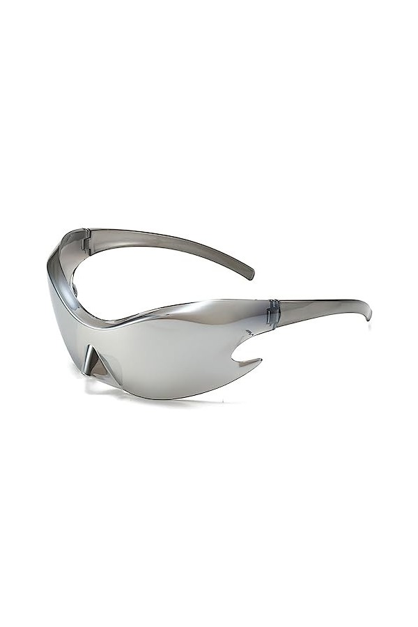 Cicano Lunettes de soleil de sport surdimensionnées sans monture pour homme et femme, noir/gris