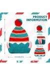 SATINIOR Chapeaux de Noël Bonnet Tricoté Chaud Drôle Chapeaux de Père Noël Élégant Bonnet dElfe à Pompon Hiver pour Fête Nou