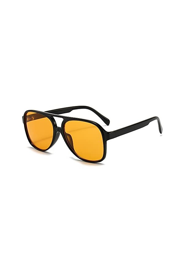 Long Keeper Lunettes de Soleil Homme Femme Polarisées Lunette Polarisante Carrées Rétro Vintage années 70 pour la Conduite