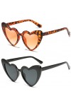 Unning Lunette de Soleil Coeur Femme Vintage Love Heart Lunette de Soleil Rétro Cat Eye Lunettes pour Femmes