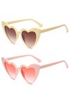 Unning Lunette de Soleil Coeur Femme Vintage Love Heart Lunette de Soleil Rétro Cat Eye Lunettes pour Femmes