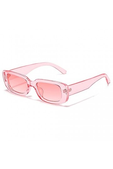 RUNHUIS Lunettes de soleil rétro rectangulaires pour femme et homme - Lunettes de soleil Chunky vintage Small Square Fashion,