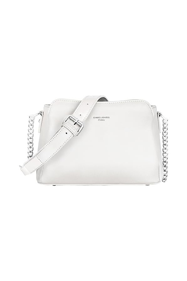 David Jones - Petit Sac Bandoulière Femme - Sac à Main Chaîne Porté Epaule - 3 Poches Besace Sacoche Messenger Téléphone Cuir