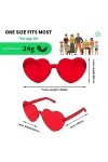 Alikiai Lot de 16 paires de lunettes de soleil sans monture en forme de cœur - Transparentes - Couleur bonbon - Pour enterrem