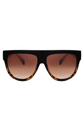 Cheapass Lunettes de Soleil Marron Léopard Oversize XXL UV400 Lunettes Femmes