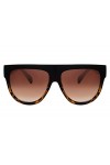 Cheapass Lunettes de Soleil Marron Léopard Oversize XXL UV400 Lunettes Femmes