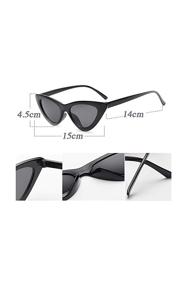 VINFUTUR 6pcs Oeil de Chat Lunettes, Rétro Triangulaire Cateye Lunettes Style Mode pour les Femmes Filles