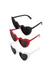 Lot de 3 lunettes de soleil en forme de cœur tendance - Lunettes vintage en forme de cœur - Lunettes de soleil rétro - Lunett