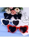 Lot de 3 lunettes de soleil en forme de cœur tendance - Lunettes vintage en forme de cœur - Lunettes de soleil rétro - Lunett