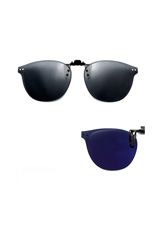 CREYESTAL Clip Lunettes de Soleil Polarisées, Relevable et Ultra léger, Surlunettes de soleil, Clip Solaire, Homme, Femme, 10