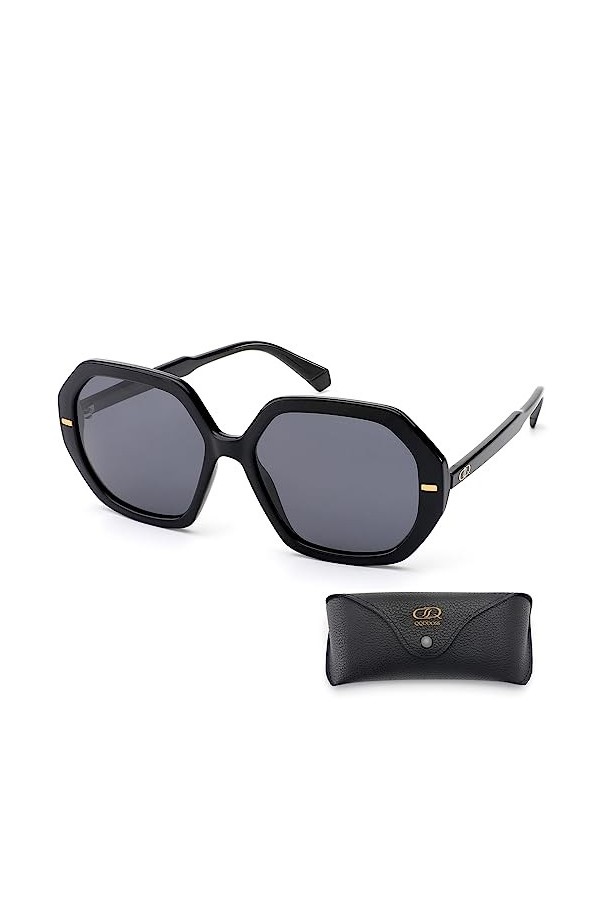 QQDDOSS Lunettes De Soleil Femme Homme Polygonales Surdimensionnées Mode Heptagon Lunettes De Soleil Femme Polarisées Tendanc