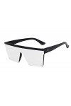 FOURCHEN Lunettes de soleil carrées surdimensionnées pour homme et femme - Monture large