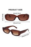12 lunettes de soleil rectangulaires vintage pour homme et femme - Lunettes de soleil tendance - Lunettes de soleil rétro ave