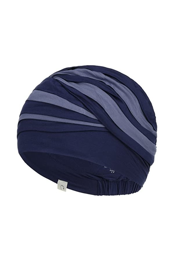 Christine Headwear Shanti Turban Bandeau, Blue/Black, Taille Unique aux Femmes
