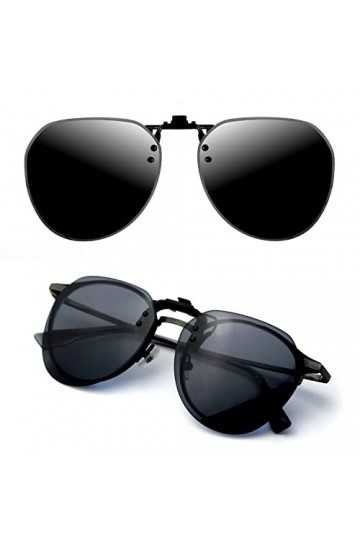 CREYESTAL Clip Lunettes de Soleil Polarisées, Relevable et Ultra léger, Surlunettes de soleil, Clip Solaire, Homme, Femme, 10