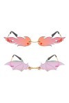 Qixuer Lunettes De Soleil Flamme, Lunettes De Soleil Flamme Femme 1 Lunettes De Flamme Et 1 Lunettes De Chauve-Souris Lunette
