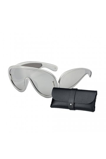 KBRPEY Lunettes de Soleil Enveloppante Femme Homme, Cool Lunettes de Soleil pour Femme Homme Grande y2k Enveloppante Futurist