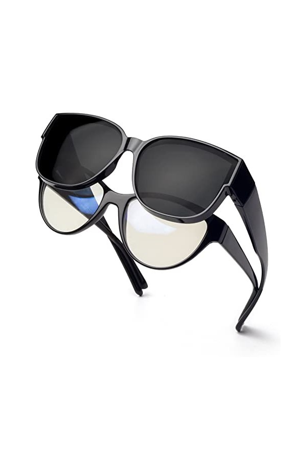 Face Shadow Surlunettes de Soleil Polarisées Sur-Lunettes de Soleil Femme pour Conduite, Cyclisme, Sport et Loisirs Protectio