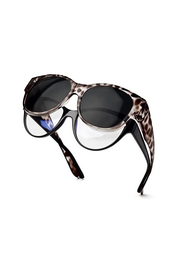 Face Shadow Surlunettes de Soleil Polarisées Sur-Lunettes de Soleil Femme pour Conduite, Cyclisme, Sport et Loisirs Protectio